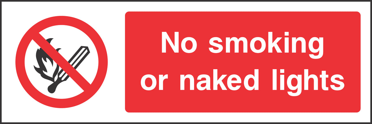 No Smoking or naked lights Sign