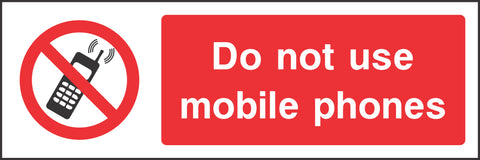 Do not use mobile phones Sign