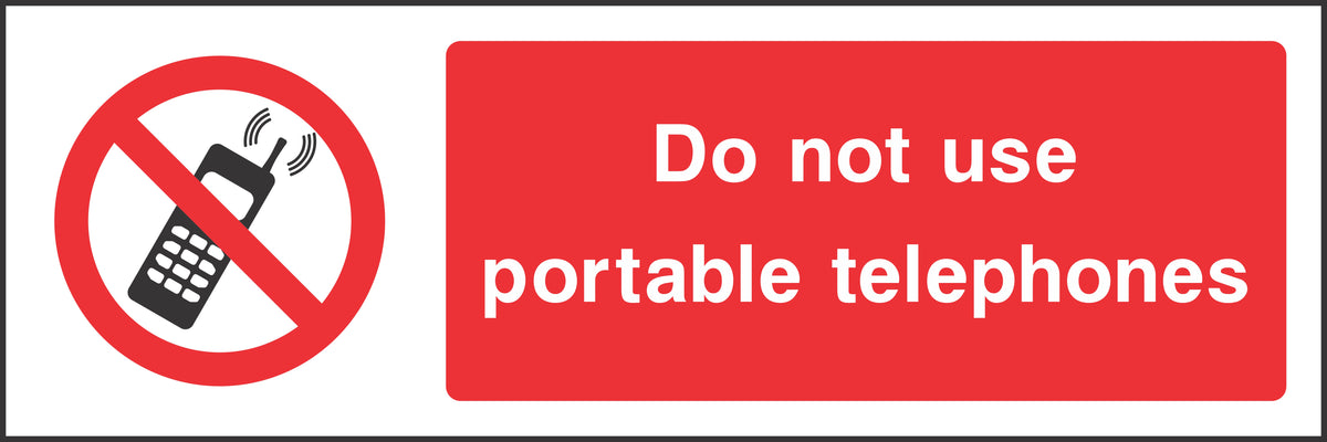 Do not use portable telephones Sign