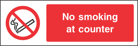 No smoking at counter Sign