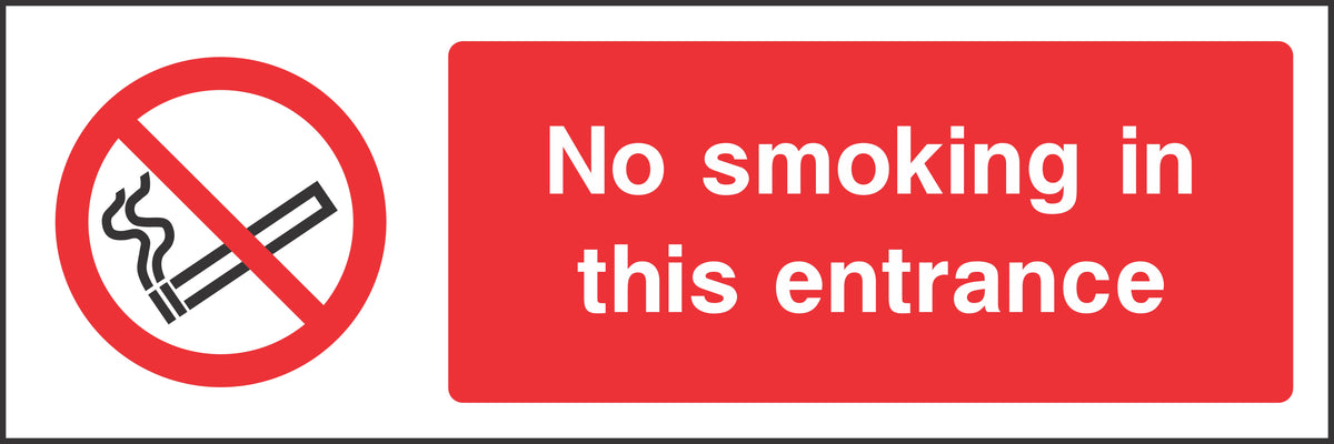 No smoking at this entrance Sign