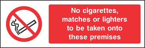 No cigarettes, matches or lights Sign