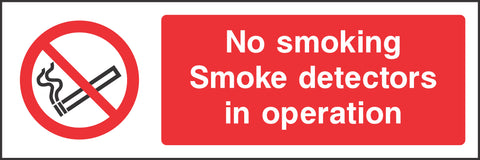 No smoking smoke detectors in operation Sign