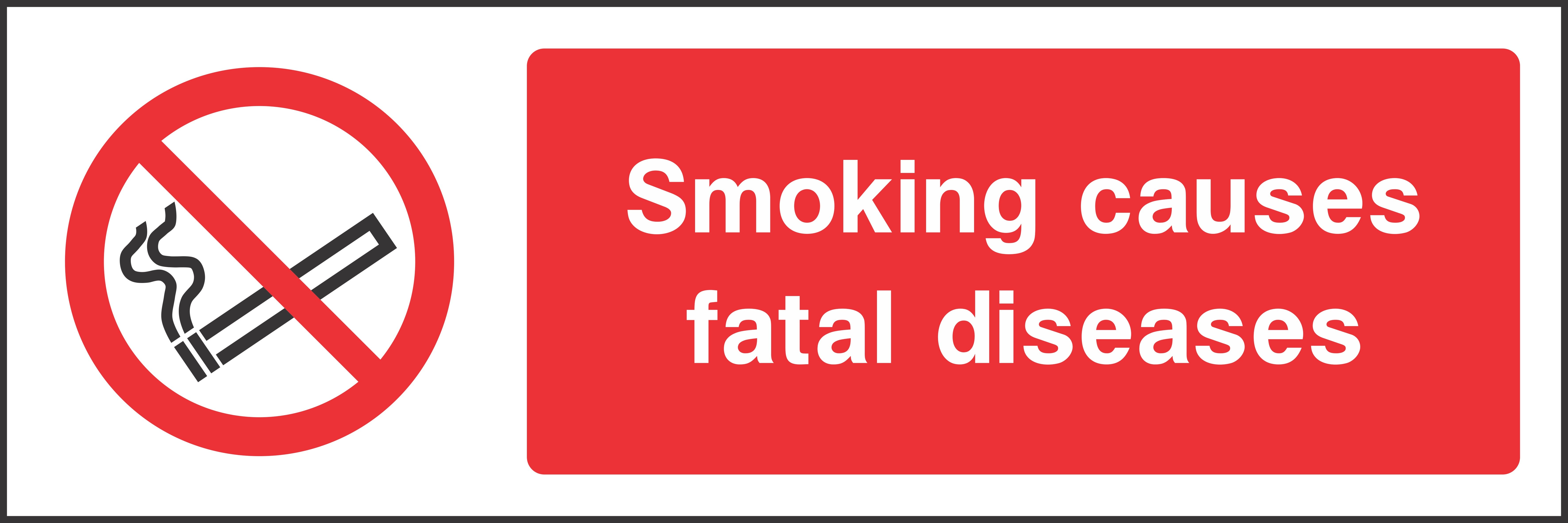 Smoking causes fatal diseases Sign