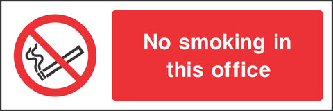 No smoking in this office Sign