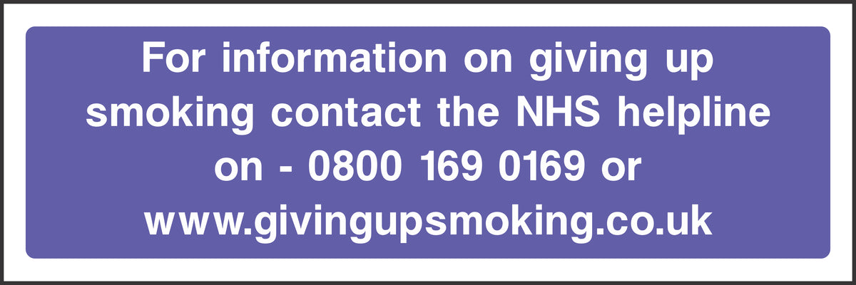 For information on giving up smoking Sign