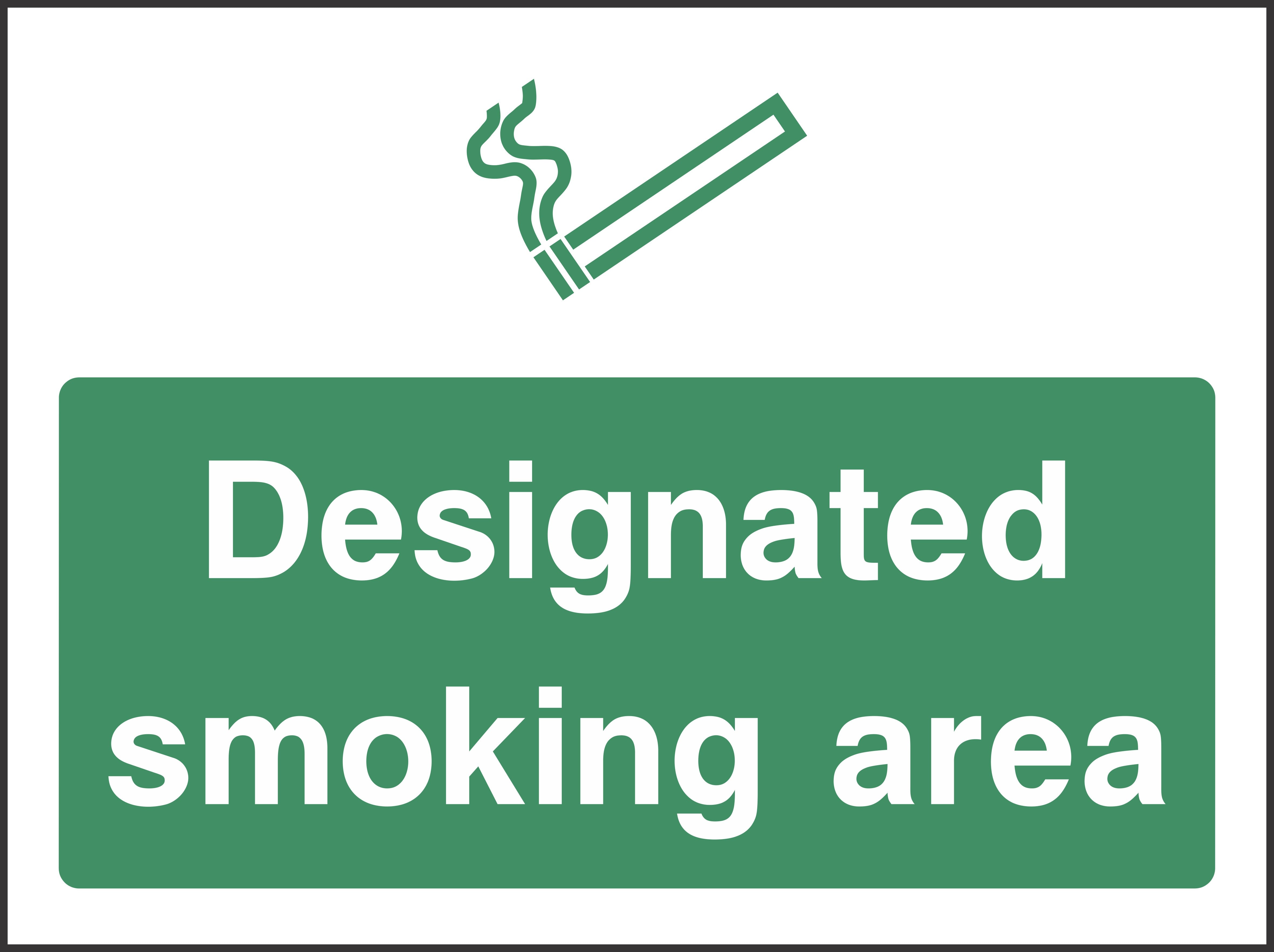 Designated smoking area Sign