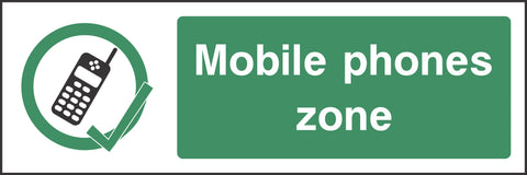 Mobile phones zone Sign