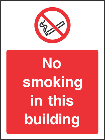 No smoking in this buiding Sign