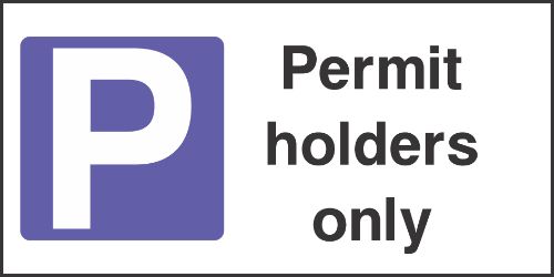 Permit holders only Sign