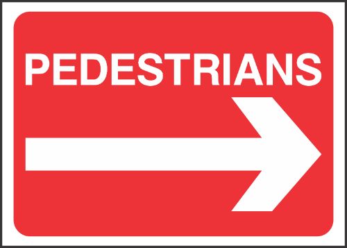 Pedestrians right arrow Sign