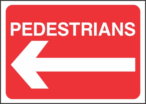 Pedestrians left arrow Sign