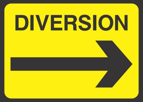 Diversion Right arrow Sign