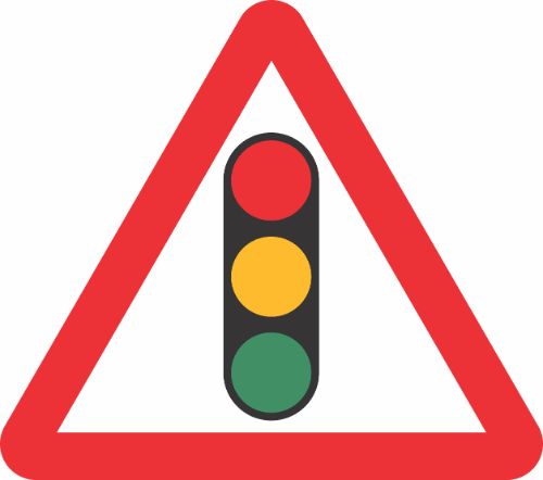 Traffic Lights ahead Sign