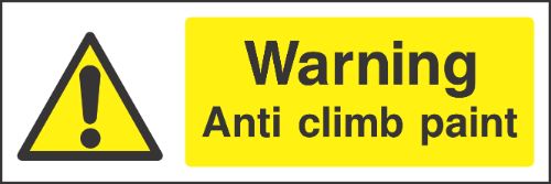 Warning anti climb paint Sign