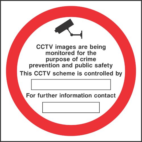 CCTV images are being monitered for the purpose of crime prevention Sign