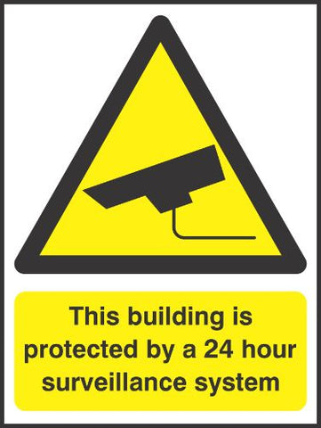 This building is protected by a 24 hour surveillance Sign