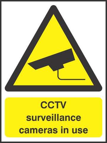 CCTV surveillance cameras in use Sign
