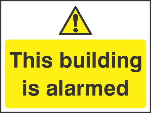 This building is alarmed Sign