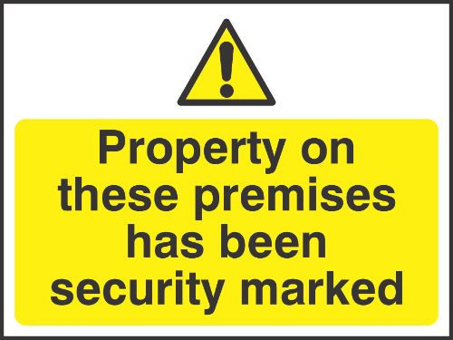 Property on these premises has been  security marked Sign