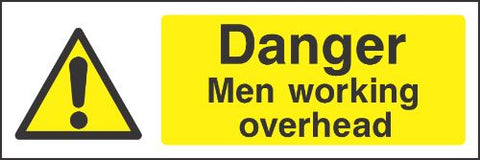 Danger men working over head Sign