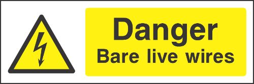 Danger Bare live wires Sign