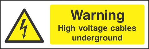 Warning voltage cables underground Sign