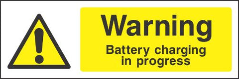 Warning Battery charging in progress Sign