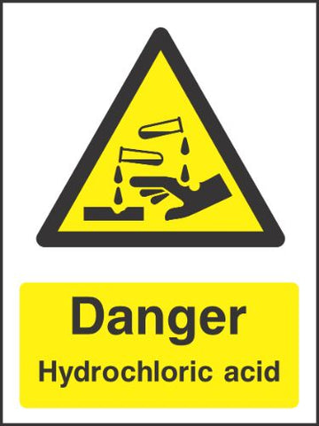 Danger Hydrochloric acid Sign