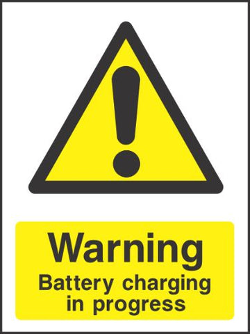 Warning Battery charging in progress Sign