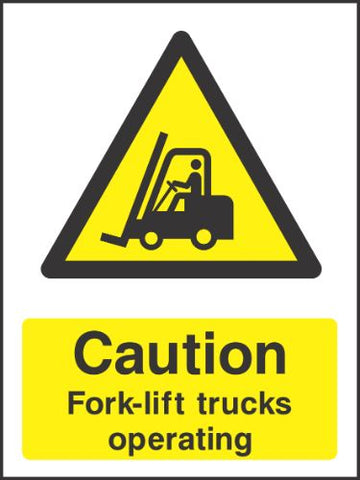 Caution Fok-Lift trucks operating Sign