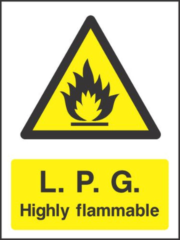 L.P.G. Highly flammable Sign