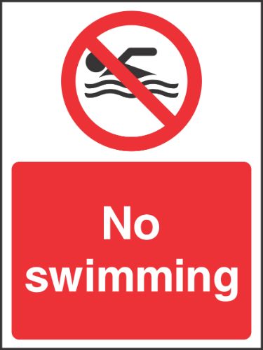 No swimming Sign