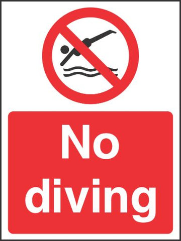 No diving Sign