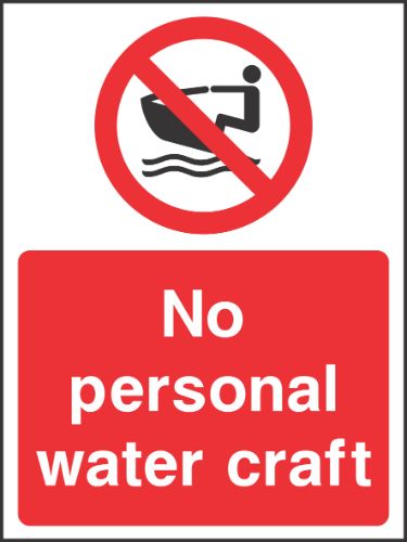 No personal warter craft Sign