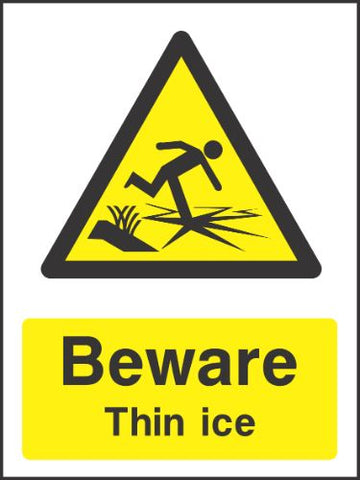 Beware thin ice Sign