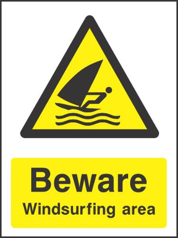 Beware windsurfing area Sign