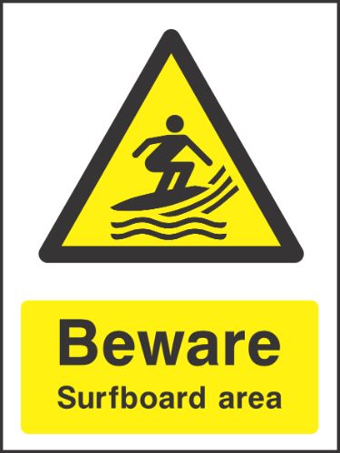 Beware surfboarding sign