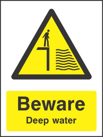 Beware deep water Sign
