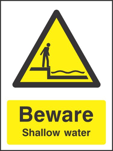 Beware shallow water Sign