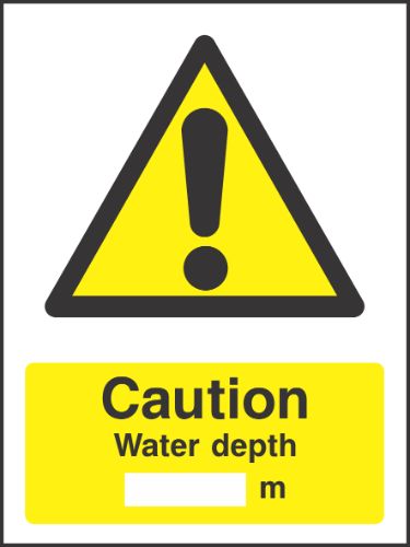 Caution water depth Sign