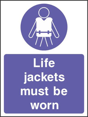 Life jackets must be worn Sign