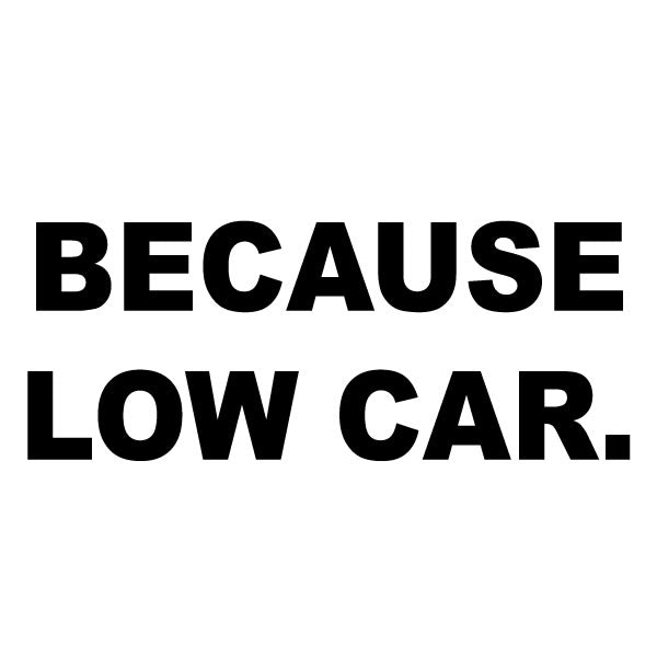 Because Low Car Sticker