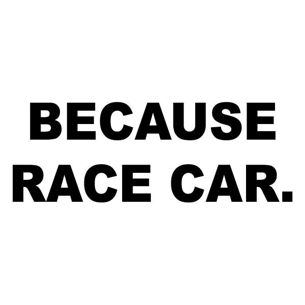 Because Race Car Sticker