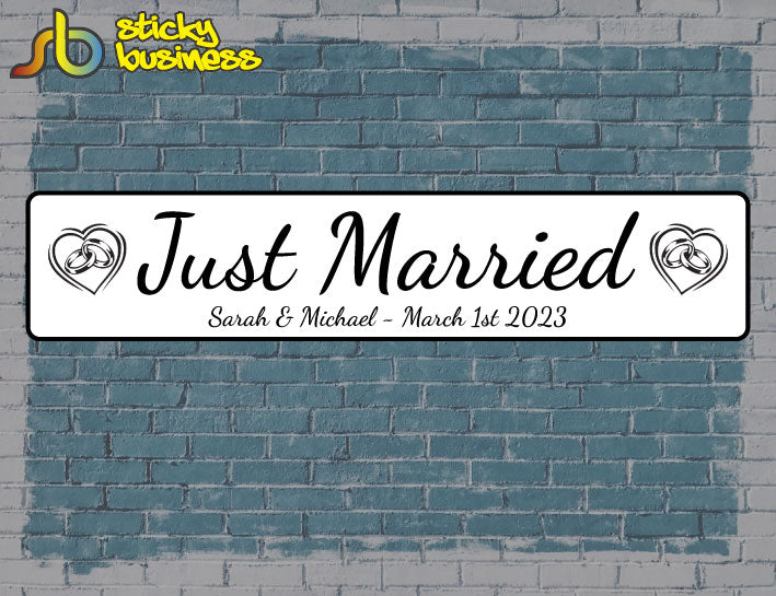 Just Married Wedding Number Plate