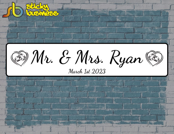 Mr & Mrs Wedding Number Plate